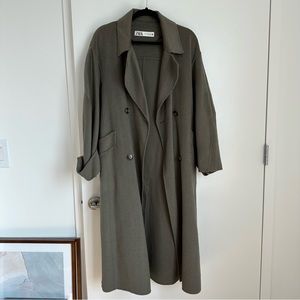 Zara olive green wool coat